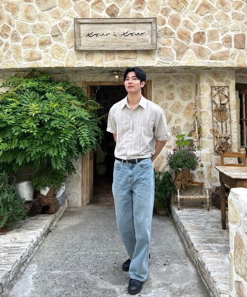NOISE(ノイズ)の「フェネルリネンストライプシャツ - カーキベージュ(シャツ/ブラウス・レディース・その他・SMALL/MEDIUM/LARGE/X-LARGE)」の12枚目の写真