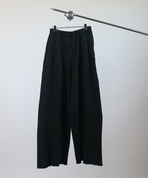 NYLAUS(ナイラス)の「【Nylaus】2026SS 裾カットオフ ベルトループ付き スウェット カーブパンツ バレルパンツ ケミカル加工(スウェットパンツ・メンズ・ブラック系その他/ブラック・M/L/S)」の4枚目の写真