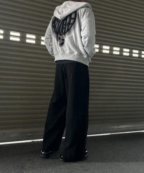 NYLAUS(ナイラス)の「【Nylaus】裾カットオフ ベルトループ付き スウェット カーブパンツ バレルパンツ ケミカル加工(スウェットパンツ・メンズ・ブラック系その他/ブラック・M/L/S)」の18枚目の写真