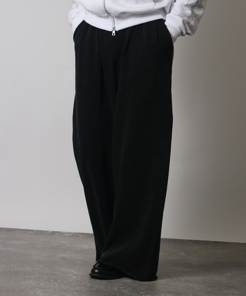 NYLAUS(ナイラス)の「【Nylaus】2026SS 裾カットオフ ベルトループ付き スウェット カーブパンツ バレルパンツ ケミカル加工(スウェットパンツ・メンズ・ブラック系その他/ブラック・M/L/S)」の19枚目の写真