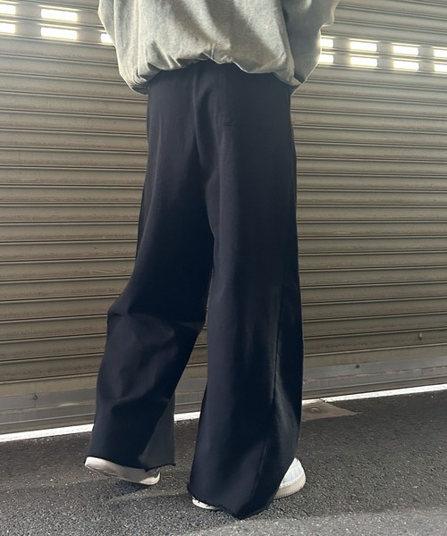 NYLAUS(ナイラス)の「【Nylaus】裾カットオフ ベルトループ付き スウェット カーブパンツ バレルパンツ ケミカル加工(スウェットパンツ・メンズ・ブラック系その他/ブラック・M/L/S)」の21枚目の写真