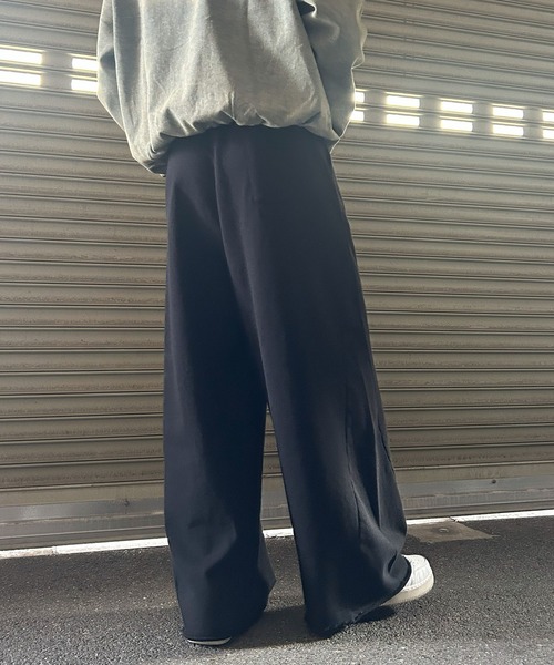 NYLAUS(ナイラス)の「【Nylaus】裾カットオフ ベルトループ付き スウェット カーブパンツ バレルパンツ ケミカル加工(スウェットパンツ・メンズ・ブラック系その他/ブラック・M/L/S)」の22枚目の写真