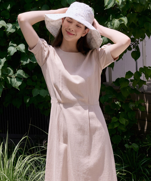 BIBYSEOB（バイバイソプ）の「リネンパフロングワンピースベージュ[T42]（ワンピース・レディース・その他・FREE）」の3枚目の写真