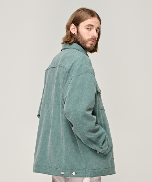 CARGOBROS(カーゴブロス)の「CBピグメントバイオトラッカージャケット(グリーン)(デニムジャケット・メンズ・その他・FREE)」の3枚目の写真