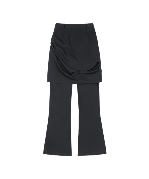 ODD STUDIO（オッドスタジオ）の「ドレープピンタックミディスカートパンツセット - チャコール（その他パンツ・レディース・チャコール・1(S)/2(M)）」の2枚目の写真