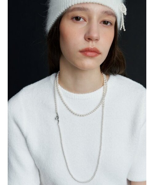 Triple Pearl Long Necklace (L233MNK030)