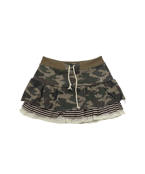 CAMO LAYERED SKIRT [CAMO]