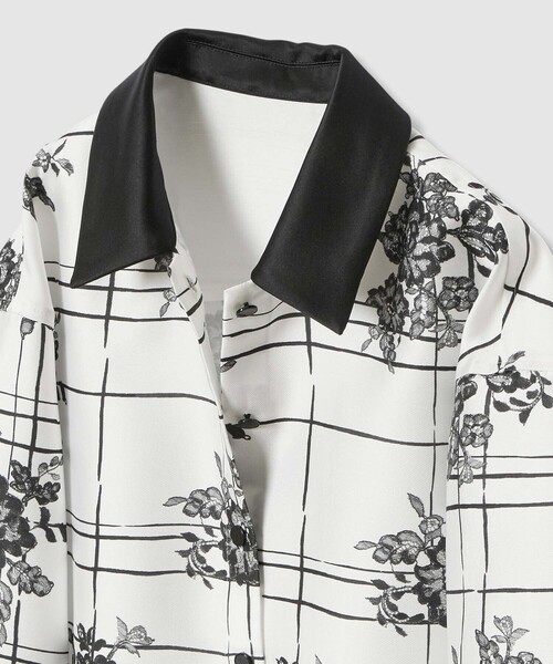 LOULOU WILLOUGHBY（ルルウィルビー）の「【LOULOU WILLOUGHBY】SILK COフラワーチェックシャツブラウス（シャツ/ブラウス・レディース・ホワイト系その他・2）」の14枚目の写真