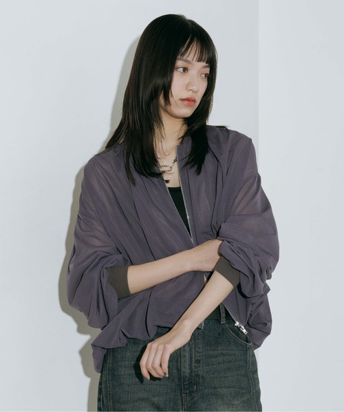 PAGEBOY（ページボーイ）の「シアーカットバルーンブルゾン（ブルゾン・レディース・オフホワイト/グレー/ブラック・FREE）」の3枚目の写真