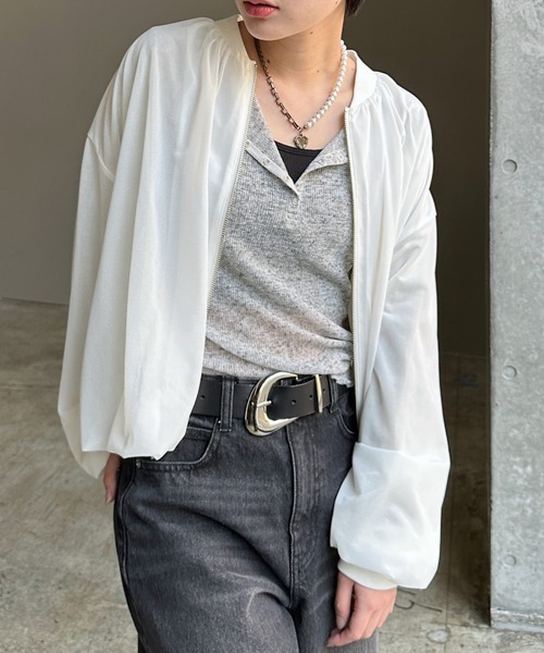 PAGEBOY（ページボーイ）の「シアーカットバルーンブルゾン（ブルゾン・レディース・オフホワイト/グレー/ブラック・FREE）」の8枚目の写真