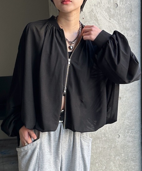 PAGEBOY（ページボーイ）の「シアーカットバルーンブルゾン（ブルゾン・レディース・オフホワイト/グレー/ブラック・FREE）」の16枚目の写真