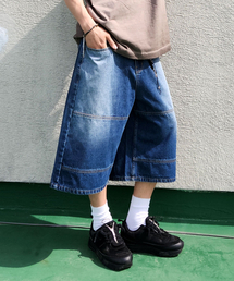 MAKEITTO（メイキット）の「切り替えラインデニムバミューダパンツ_ブルー（その他パンツ）」