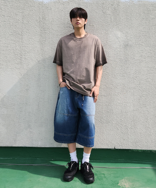 MAKEITTO(メイキット)の「切り替えラインデニムバミューダパンツ_ブルー(その他パンツ・メンズ・その他・S/M/L/XL)」の2枚目の写真