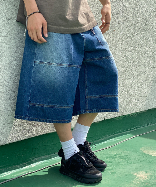 MAKEITTO(メイキット)の「切り替えラインデニムバミューダパンツ_ブルー(その他パンツ・メンズ・その他・S/M/L/XL)」の4枚目の写真