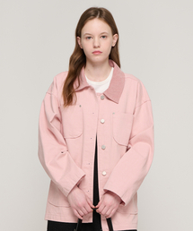 ROIDESROIS（ロワデロワ）の「ポケットバイオハーフジャケット（ピンク）（デニムジャケット）」