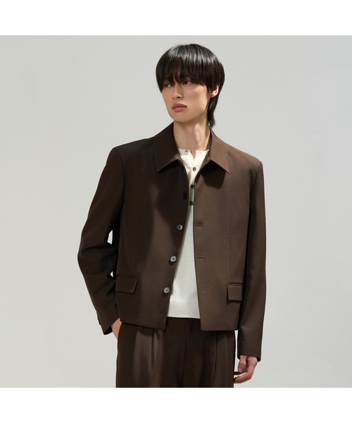 HYOJI(ヒョージ)の「マッカラ クロップブレザー (F01-3カラー)(テーラードジャケット・メンズ・ブラウン/チャコール/ブラック・XL/L/M)」の3枚目の写真