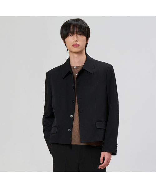 HYOJI(ヒョージ)の「マッカラ クロップブレザー (F01-3カラー)(テーラードジャケット・メンズ・ブラウン/チャコール/ブラック・XL/L/M)」の1枚目の写真