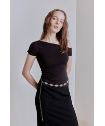 UNBALANCED ONE-SHOULDER TOP (DARK BROWN)