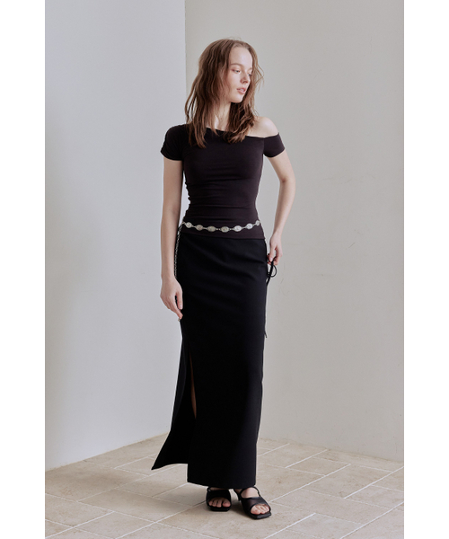 AFTERHOURS（アフターアワーズ）の「UNBALANCED ONE-SHOULDER TOP (DARK BROWN)（Tシャツ/カットソー・レディース・その他・FREE）」の5枚目の写真