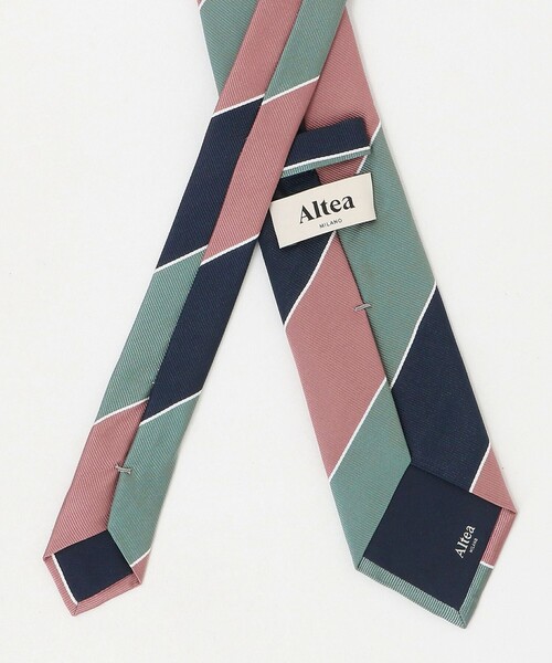 Altea（アルテア）の「＜ALTEA＞8.0cm ストライプ3 ネクタイ（ネクタイ・メンズ・ライム・FREE）」の3枚目の写真