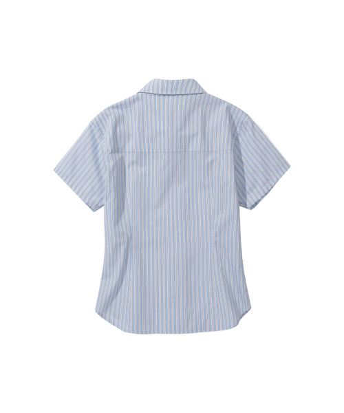 SECONDMONO（セカンドモノローグ）の「W. Stripe Slim Half Shirt [SKYBLUE]_SEWSH001SKYBLUE（シャツ/ブラウス・レディース・その他・S/M）」の2枚目の写真
