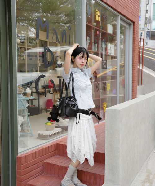 SECONDMONO（セカンドモノローグ）の「W. Stripe Slim Half Shirt [SKYBLUE]_SEWSH001SKYBLUE（シャツ/ブラウス・レディース・その他・S/M）」の17枚目の写真