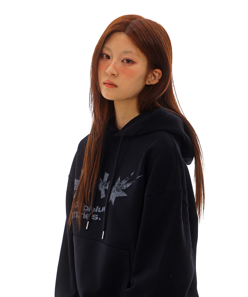 mydeepbluememories（マイディープブルーメモリーズ）の「SYMBOL LOGO GRAPHIC HOODIE (BLACK)（パーカー・レディース・ブラック・FREE/2）」の6枚目の写真