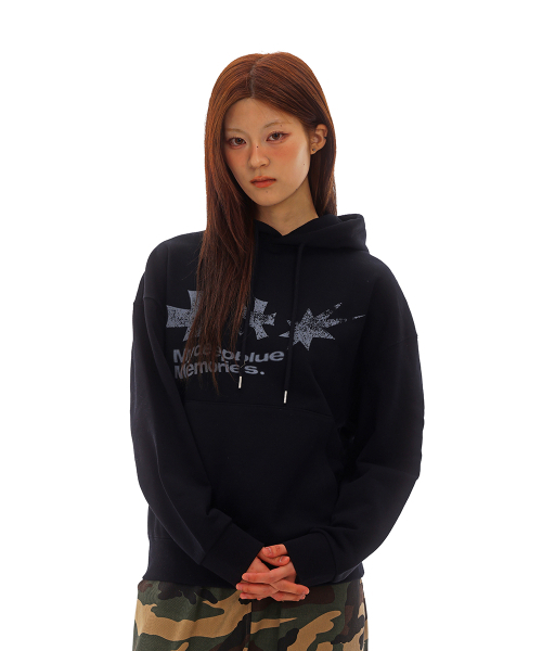 mydeepbluememories（マイディープブルーメモリーズ）の「SYMBOL LOGO GRAPHIC HOODIE (BLACK)（パーカー・レディース・ブラック・FREE/2）」の7枚目の写真