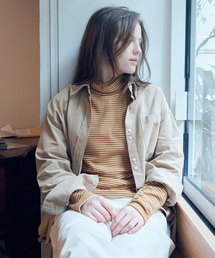 YOUNGOH（ヨンオ）の「リラックスフィットロングスリーブタートルネックストライプ（Tシャツ/カットソー）」