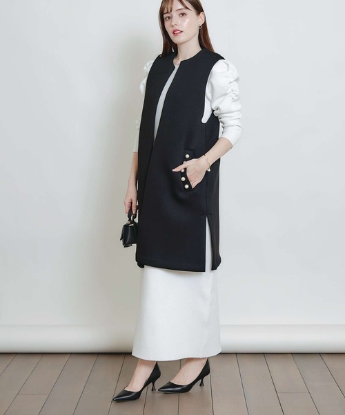 PICCIN PERLA(ピッチンペルラ)の「ギャザースリーブコクーンニットワンピース(ワンピース・レディース・ピンク/ブルー/ブラック/オフホワイト・M)」の10枚目の写真
