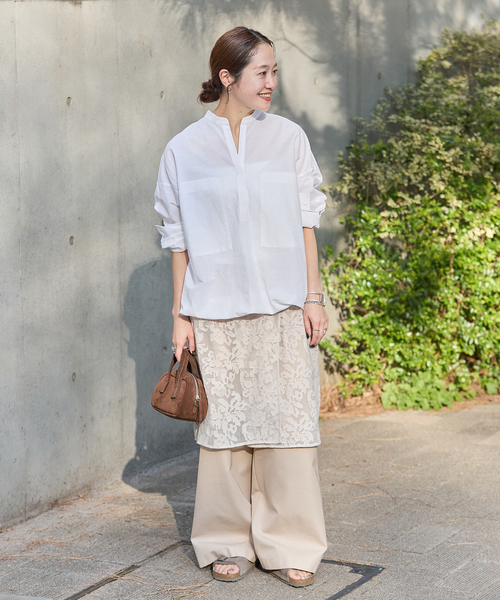 JOURNAL STANDARD（ジャーナルスタンダード）の「《追加》ハードマンズリネンコットンスキッパーシャツ（シャツ/ブラウス・レディース・ホワイト/ブルー/ピンク/チョコ・FREE）」の5枚目の写真