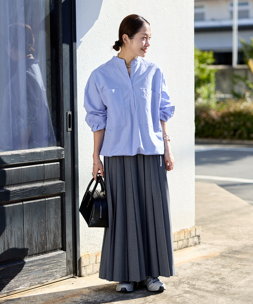 JOURNAL STANDARD（ジャーナルスタンダード）の「《追加》ハードマンズリネンコットンスキッパーシャツ（シャツ/ブラウス・レディース・ホワイト/ブルー/ピンク/チョコ・FREE）」の10枚目の写真