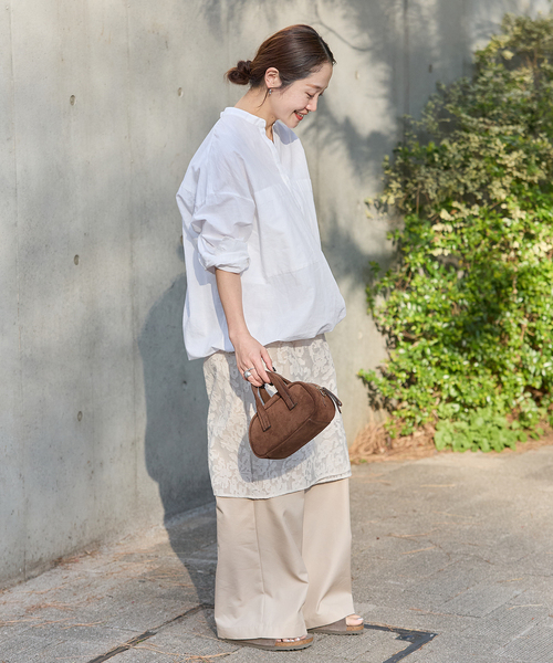 JOURNAL STANDARD（ジャーナルスタンダード）の「《追加》ハードマンズリネンコットンスキッパーシャツ（シャツ/ブラウス・レディース・ホワイト/ブルー/ピンク/チョコ・FREE）」の12枚目の写真