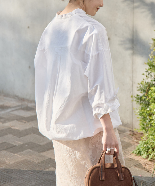 JOURNAL STANDARD（ジャーナルスタンダード）の「《追加》ハードマンズリネンコットンスキッパーシャツ（シャツ/ブラウス・レディース・ホワイト/ブルー/ピンク/チョコ・FREE）」の14枚目の写真