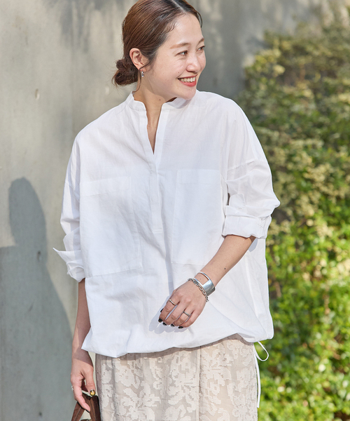 JOURNAL STANDARD（ジャーナルスタンダード）の「《追加》ハードマンズリネンコットンスキッパーシャツ（シャツ/ブラウス・レディース・ホワイト/ブルー/ピンク/チョコ・FREE）」の16枚目の写真