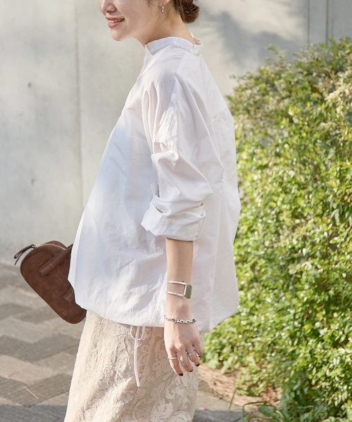 JOURNAL STANDARD（ジャーナルスタンダード）の「《追加》ハードマンズリネンコットンスキッパーシャツ（シャツ/ブラウス・レディース・ホワイト/ブルー/ピンク/チョコ・FREE）」の18枚目の写真