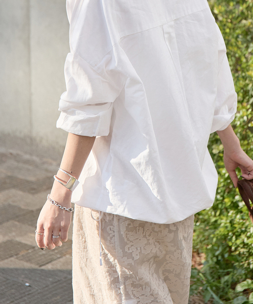 JOURNAL STANDARD（ジャーナルスタンダード）の「《追加》ハードマンズリネンコットンスキッパーシャツ（シャツ/ブラウス・レディース・ホワイト/ブルー/ピンク/チョコ・FREE）」の19枚目の写真