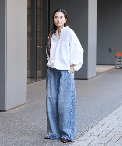 JOURNAL STANDARD（ジャーナルスタンダード）の「《追加》ハードマンズリネンコットンスキッパーシャツ（シャツ/ブラウス・レディース・ホワイト/ブルー/ピンク/チョコ・FREE）」の20枚目の写真