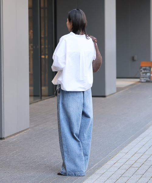 JOURNAL STANDARD（ジャーナルスタンダード）の「《追加》ハードマンズリネンコットンスキッパーシャツ（シャツ/ブラウス・レディース・ホワイト/ブルー/ピンク/チョコ・FREE）」の21枚目の写真