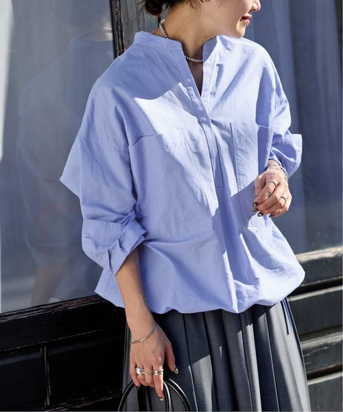 JOURNAL STANDARD（ジャーナルスタンダード）の「《追加》ハードマンズリネンコットンスキッパーシャツ（シャツ/ブラウス・レディース・ホワイト/ブルー/ピンク/チョコ・FREE）」の3枚目の写真