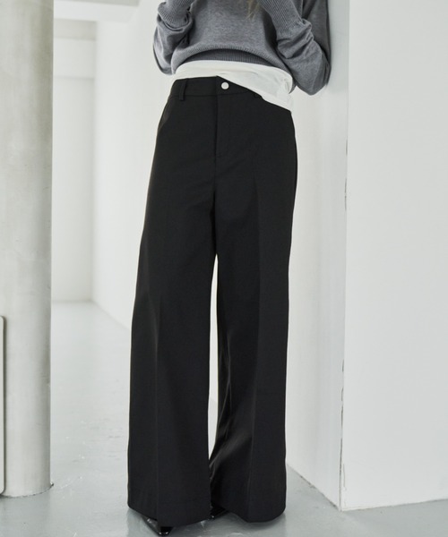 HANNE(アン)の「ワイドフレアパンツ(その他パンツ・レディース・ネイビー/ブラック・S/M)」の1枚目の写真