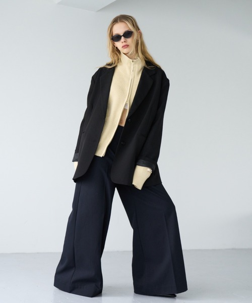 HANNE(アン)の「ワイドフレアパンツ(その他パンツ・レディース・ネイビー/ブラック・S/M)」の9枚目の写真