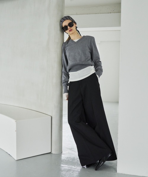 HANNE(アン)の「ワイドフレアパンツ(その他パンツ・レディース・ネイビー/ブラック・S/M)」の15枚目の写真
