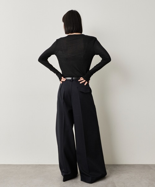 HANNE(アン)の「ワイドフレアパンツ(その他パンツ・レディース・ネイビー/ブラック・S/M)」の5枚目の写真