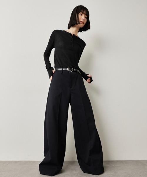 HANNE(アン)の「ワイドフレアパンツ(その他パンツ・レディース・ネイビー/ブラック・S/M)」の3枚目の写真
