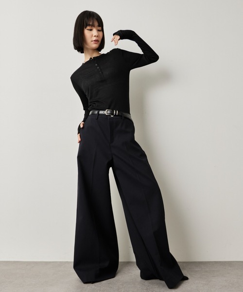 HANNE(アン)の「ワイドフレアパンツ(その他パンツ・レディース・ネイビー/ブラック・S/M)」の8枚目の写真