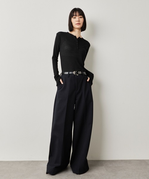 HANNE(アン)の「ワイドフレアパンツ(その他パンツ・レディース・ネイビー/ブラック・S/M)」の7枚目の写真