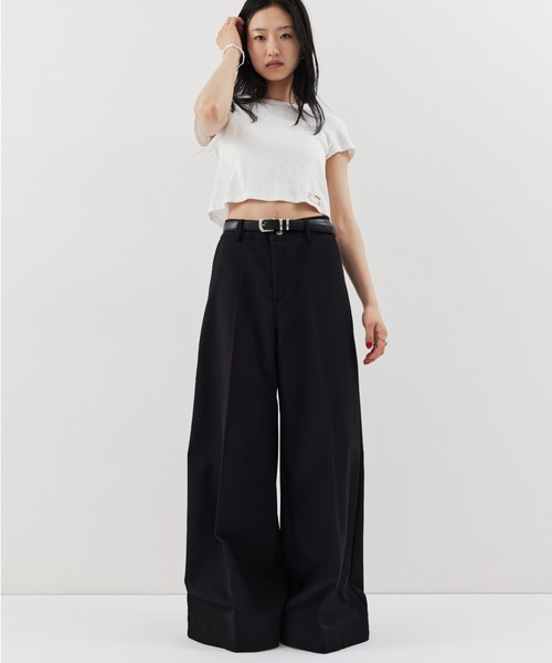 HANNE（アン）の「ワイドフレアパンツ（その他パンツ・レディース・ネイビー/ブラック・S/M）」の15枚目の写真