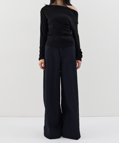 HANNE（アン）の「ワイドフレアパンツ（その他パンツ・レディース・ネイビー/ブラック・S/M）」の8枚目の写真