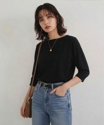 nissen | 洗えるＵＶカット綿１００％ボートネック７分袖ニット＜大きいサイズ有＞(ニット/セーター)